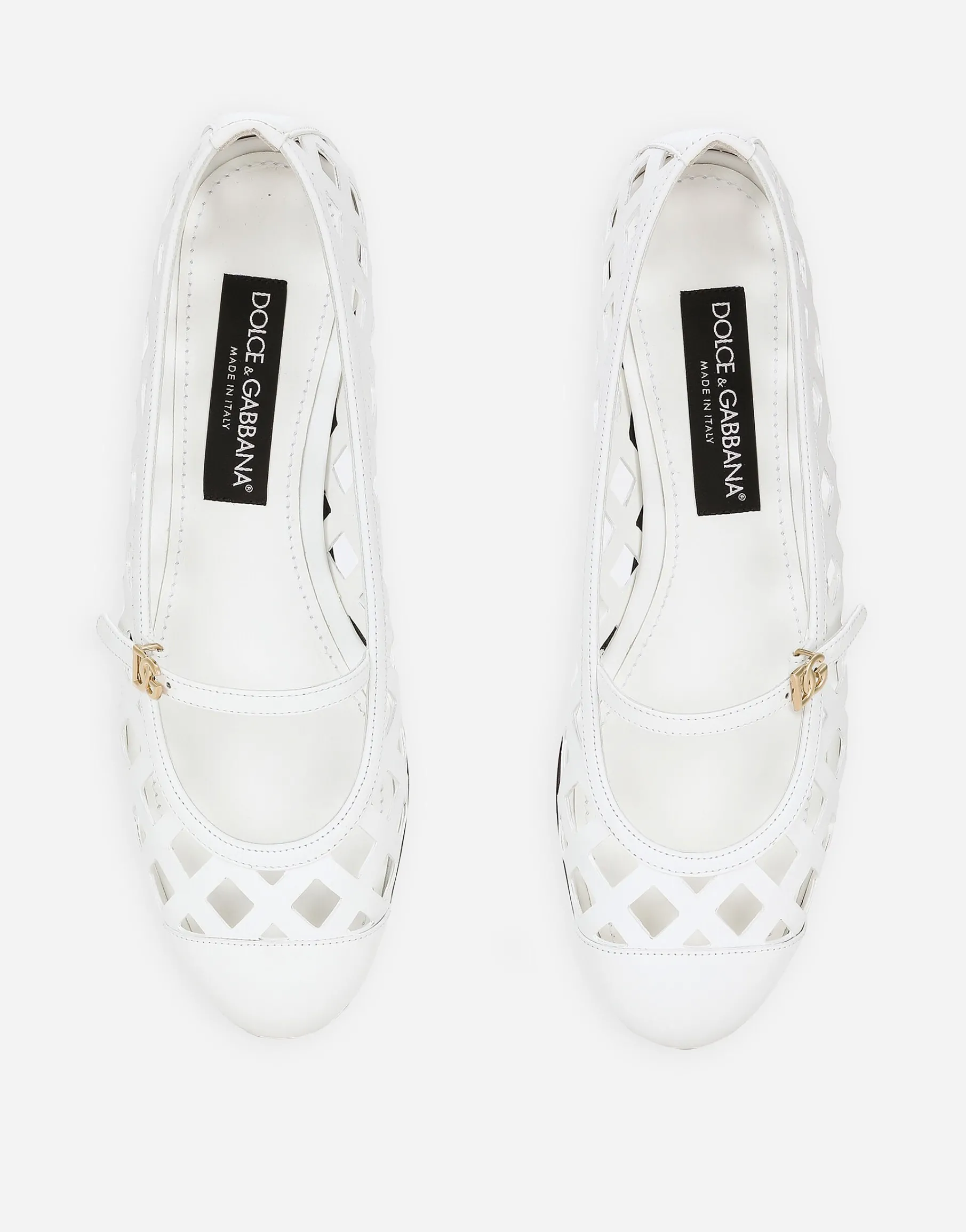 Openwork calfskin ballet flats