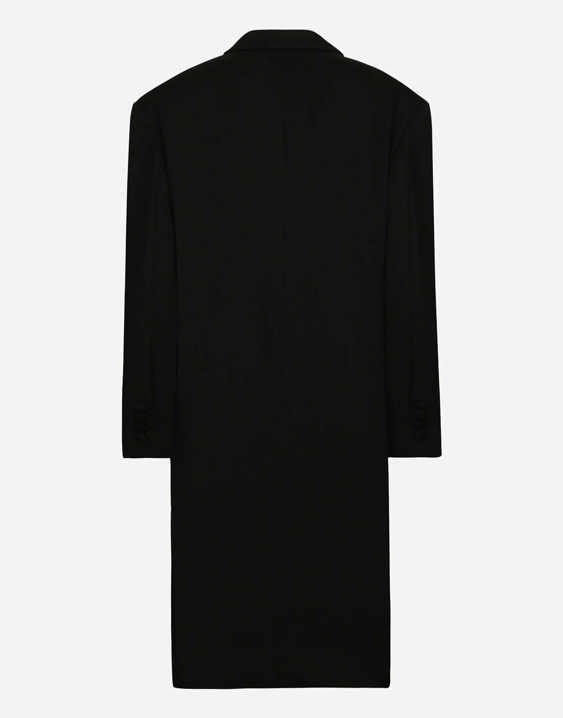 Oversize double-breasted coat in wool crepe