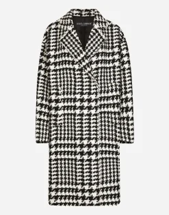 Oversize houndstooth coat