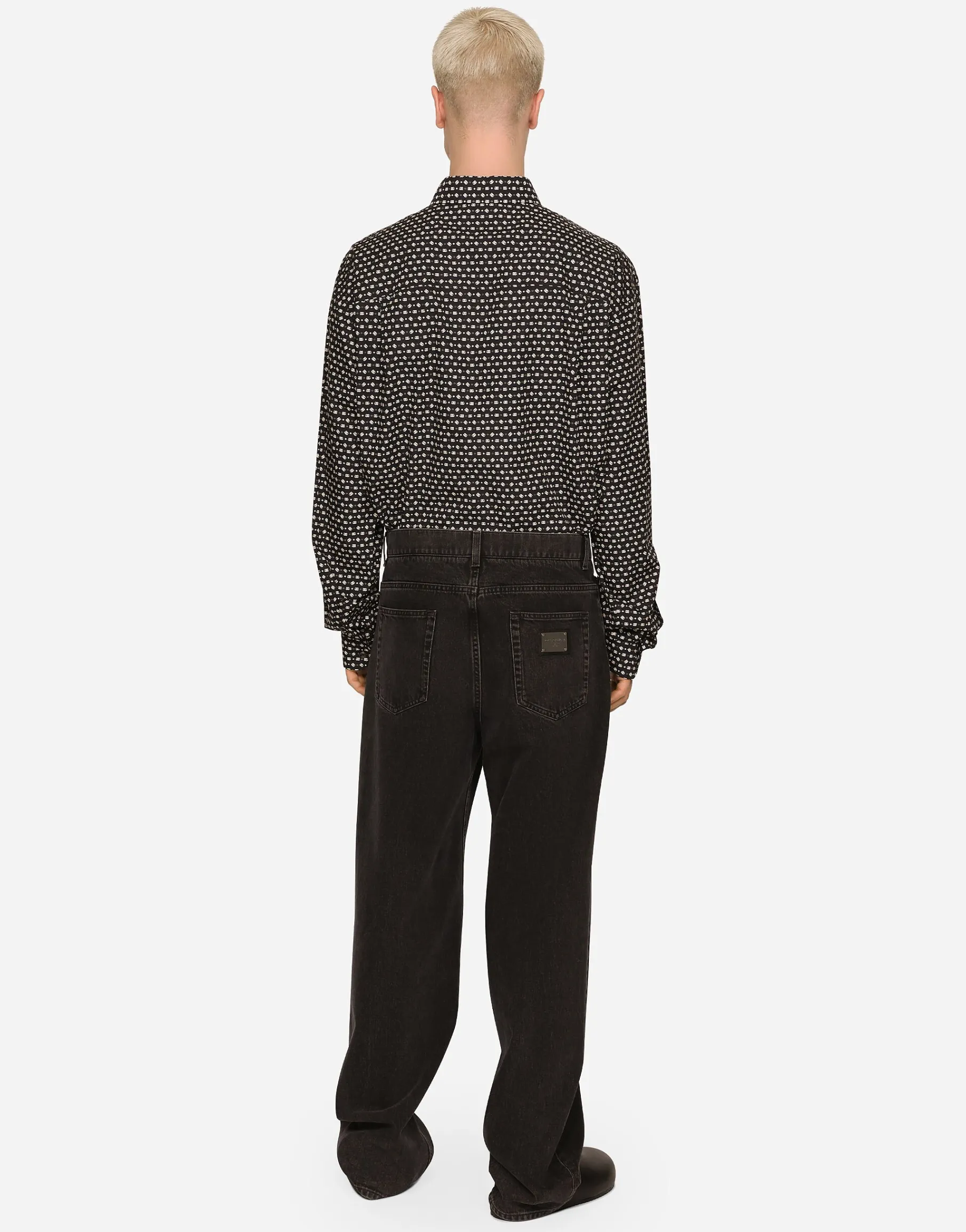 Oversize poplin shirt with DG logo print