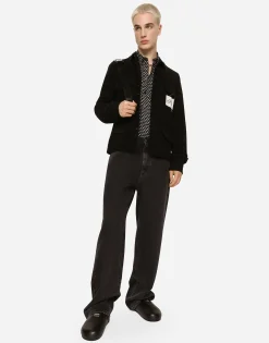 Oversize poplin shirt with DG logo print