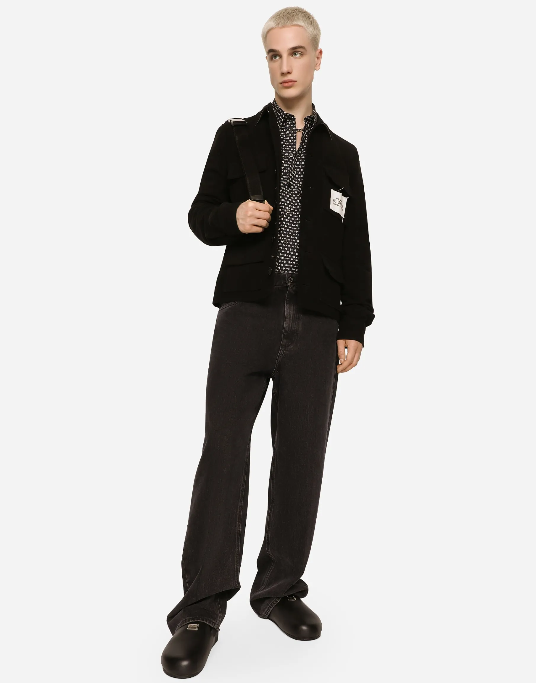 Oversize poplin shirt with DG logo print