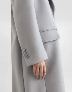 Oversize single-breasted cashmere baize coat