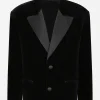 Oversize single-breasted velvet jacket