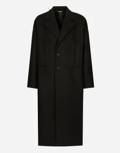 Oversize single-breasted wool coat