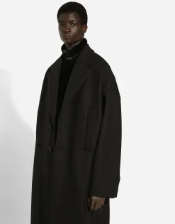Oversize single-breasted wool coat