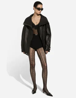 Oversize vegetable-tanned lambskin biker jacket