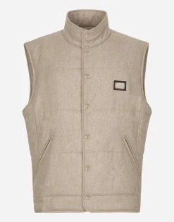 Padded cashmere vest