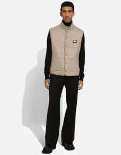 Padded cashmere vest