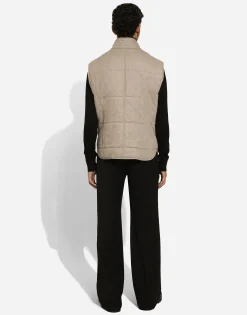 Padded cashmere vest