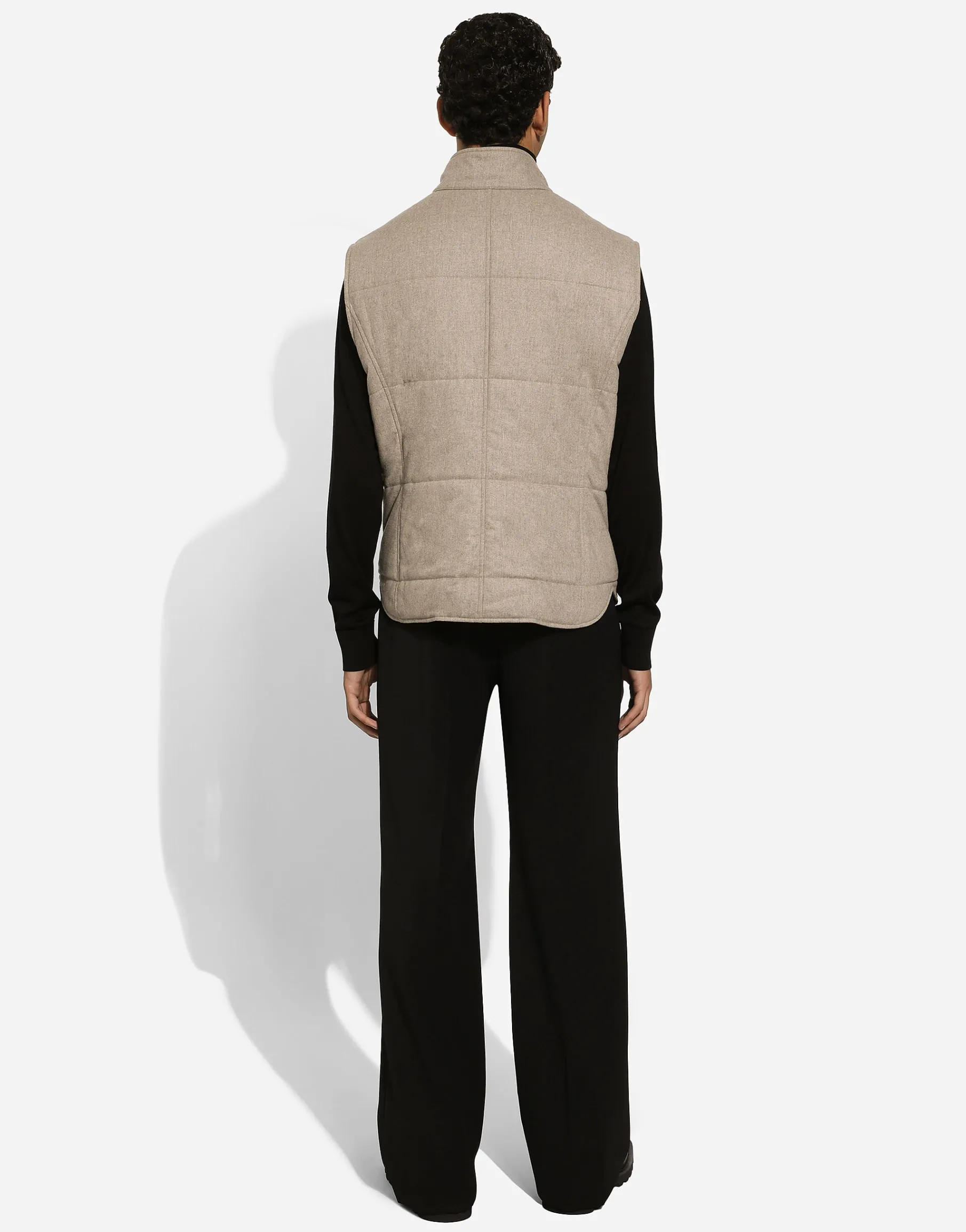 Padded cashmere vest