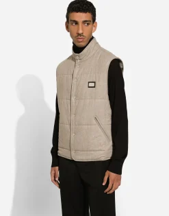 Padded cashmere vest