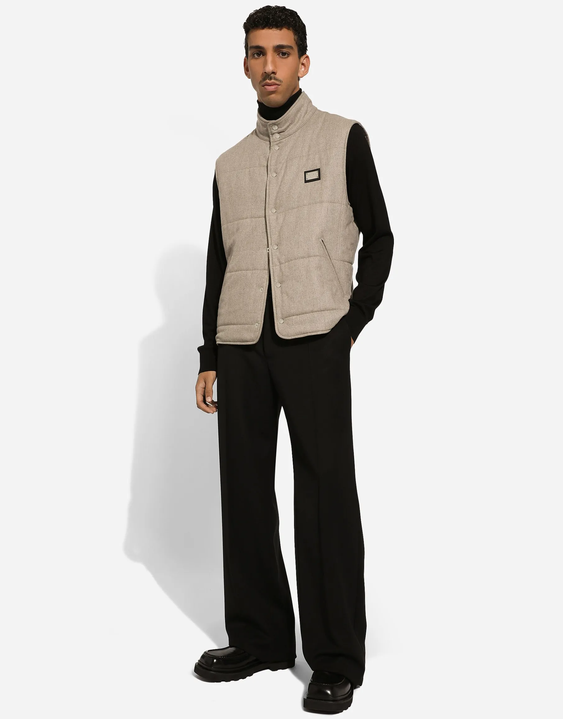 Padded cashmere vest