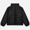 Padded nylon jacket with logo tag