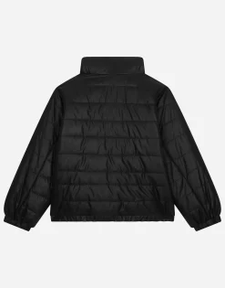 Padded nylon jacket with logo tag