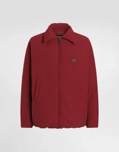Padded technical fabric jacket with tag