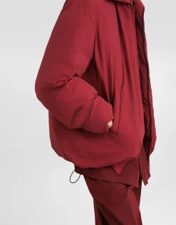 Padded technical fabric jacket with tag