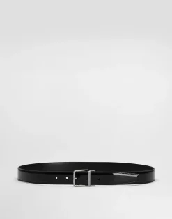 Patent calfskin belt
