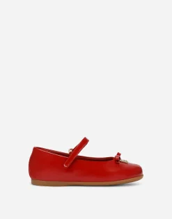 Patent leather ballet flats with metal DG logo