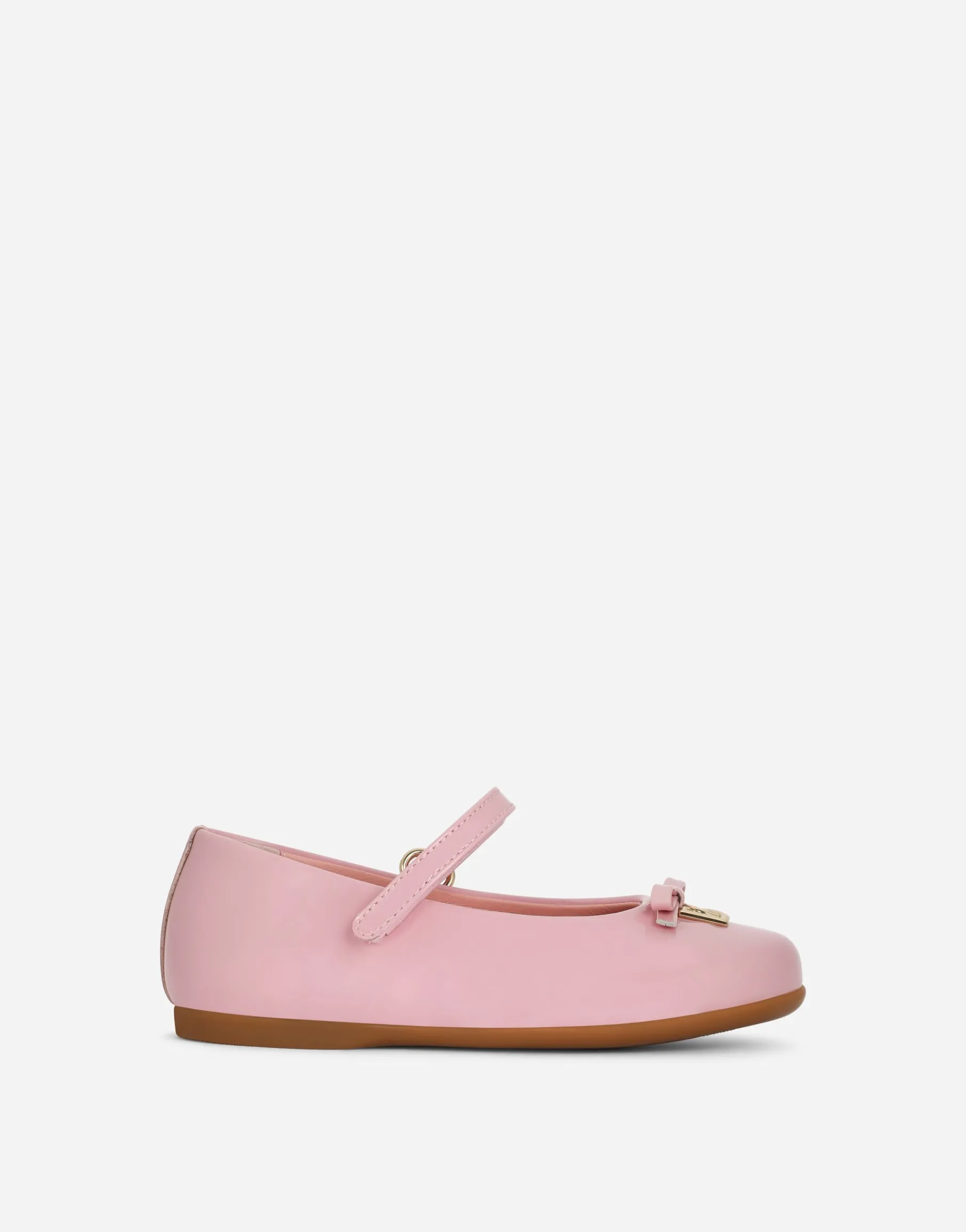 Patent leather ballet flats with metal DG logo