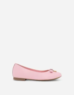 Patent leather ballet flats with metal DG logo