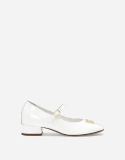 Patent leather ballet flats with heel
