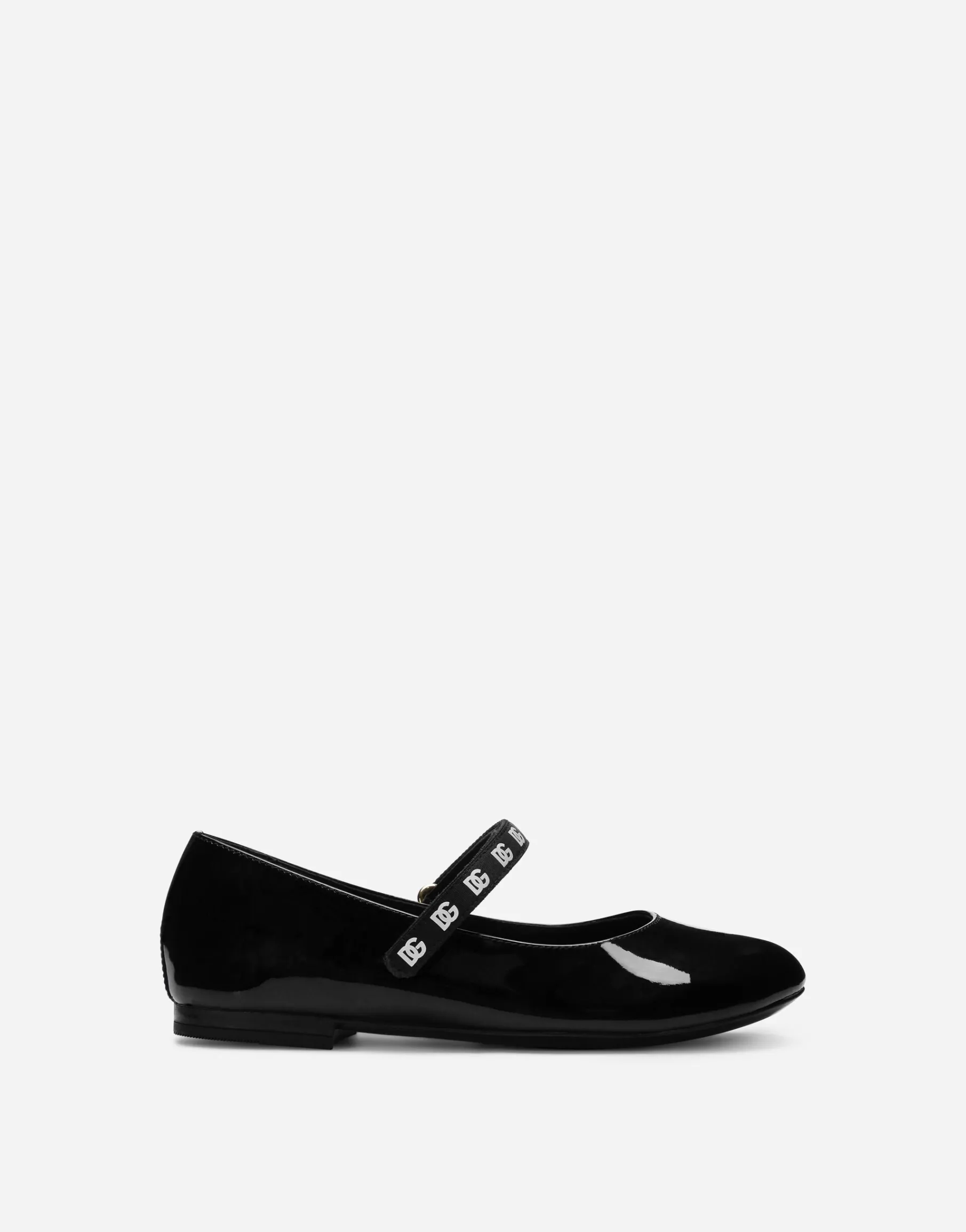 Patent leather ballet flats with DG-logo strap
