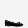 Patent leather ballet flats with metal DG logo