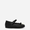 Patent leather ballet flats with metal DG logo