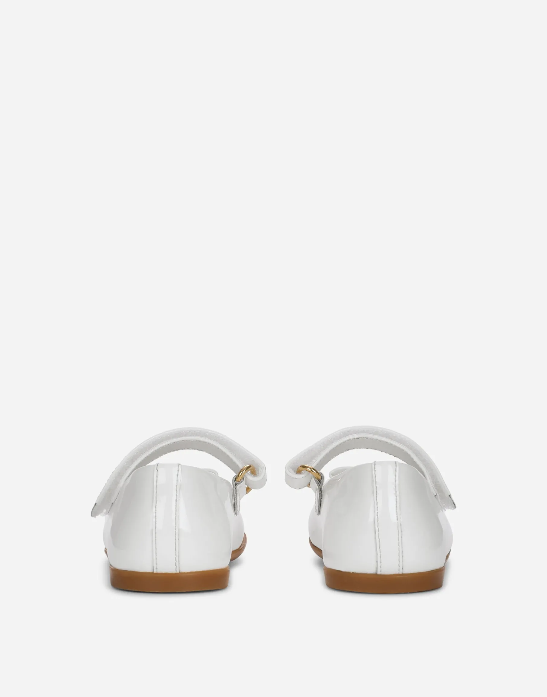 Patent leather ballet flats with metal DG logo