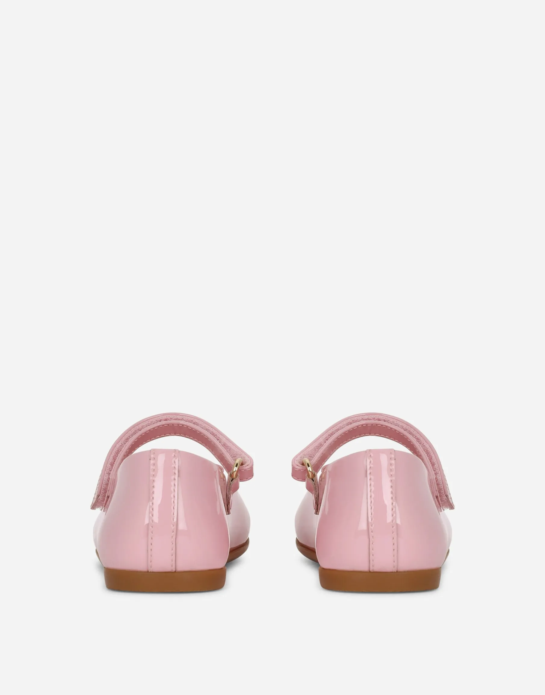 Patent leather ballet flats with metal DG logo