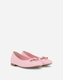Patent leather ballet flats with metal DG logo