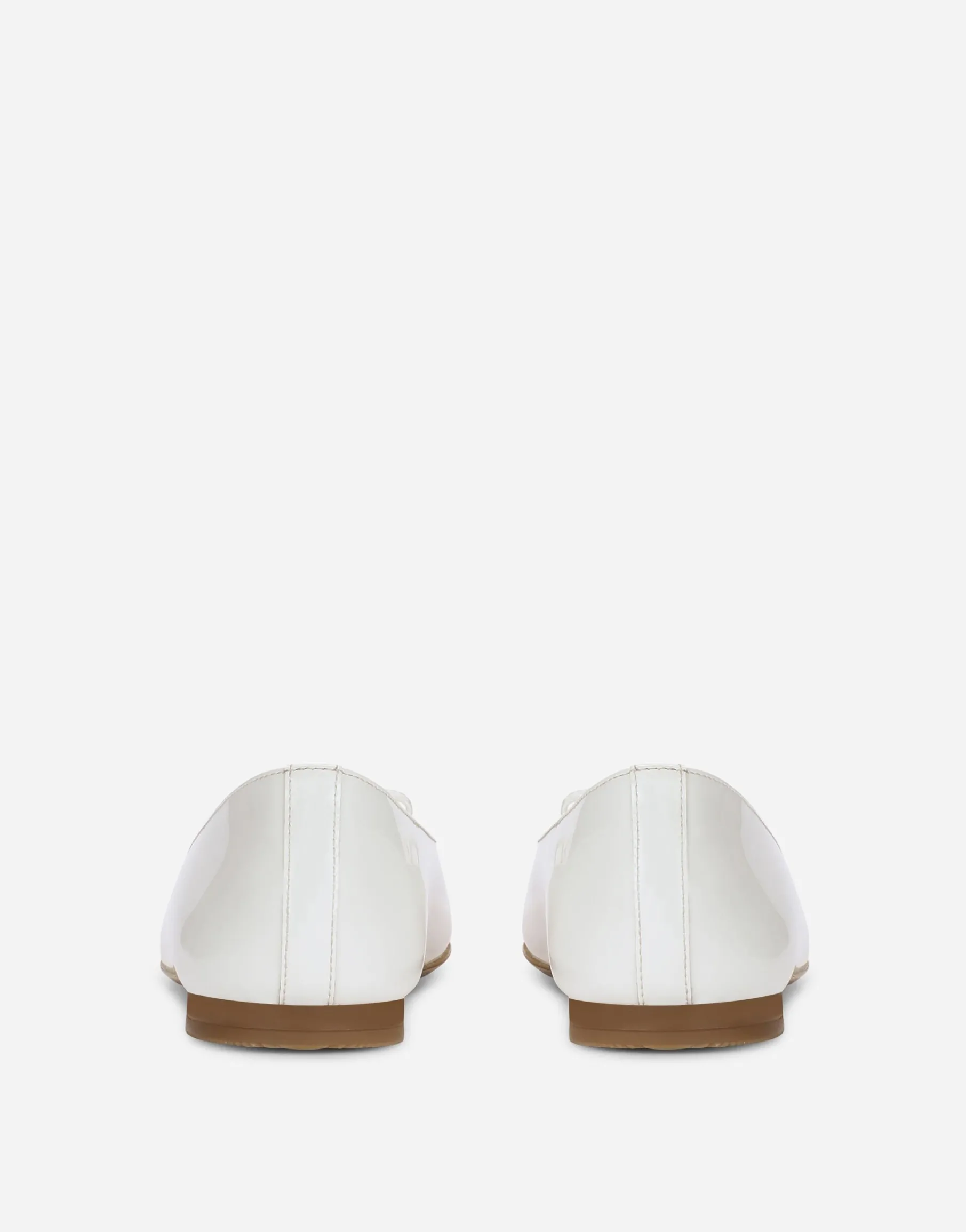 Patent leather ballet flats with metal DG logo