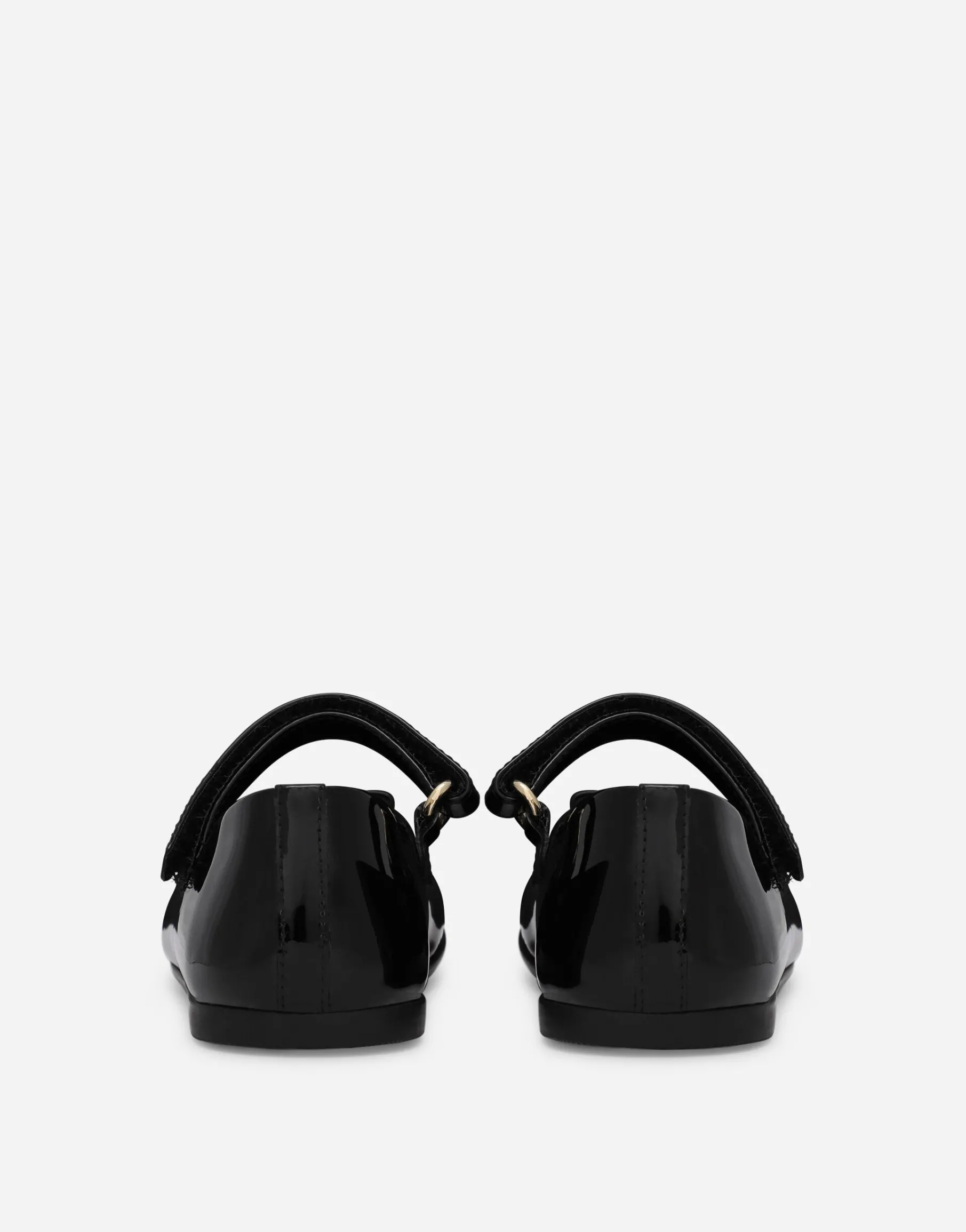 Patent leather ballet flats with metal DG logo