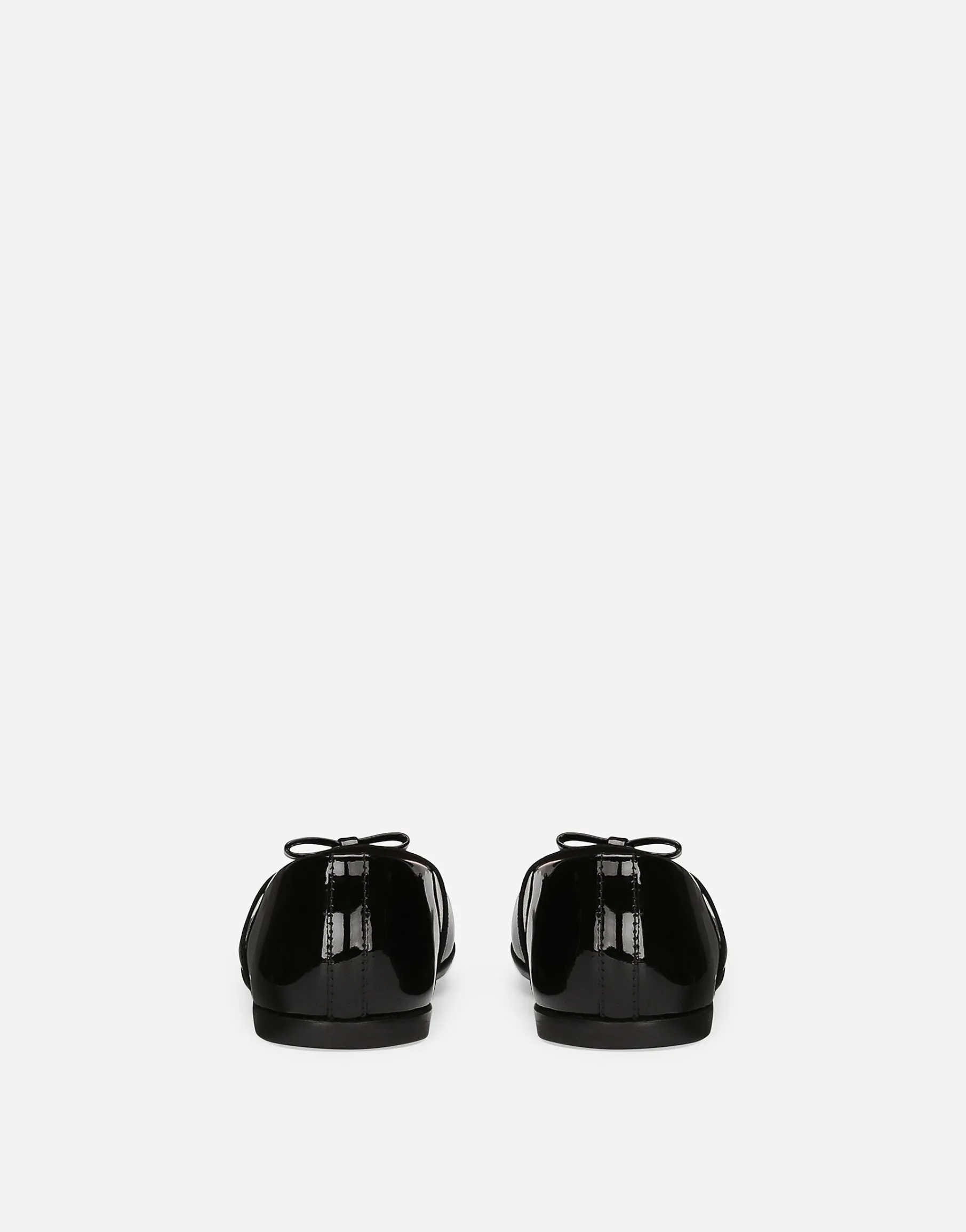 Patent leather ballet flats with bow