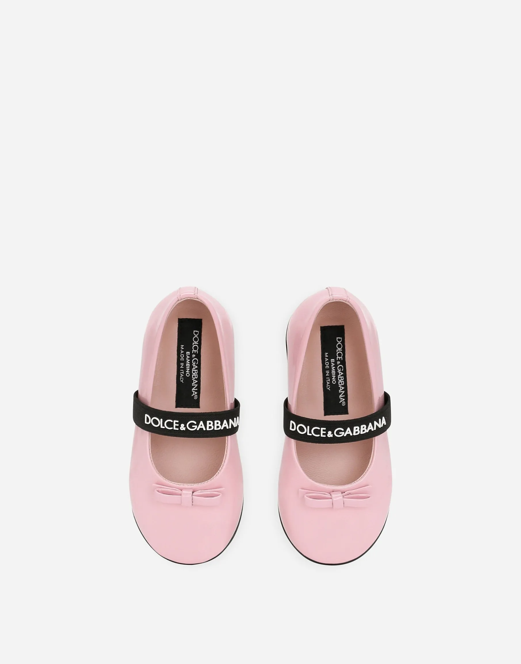 Patent leather ballet flats with bow