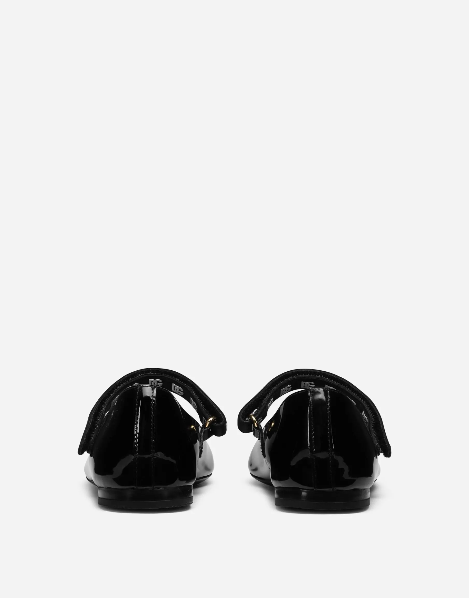 Patent leather ballet flats with DG-logo strap