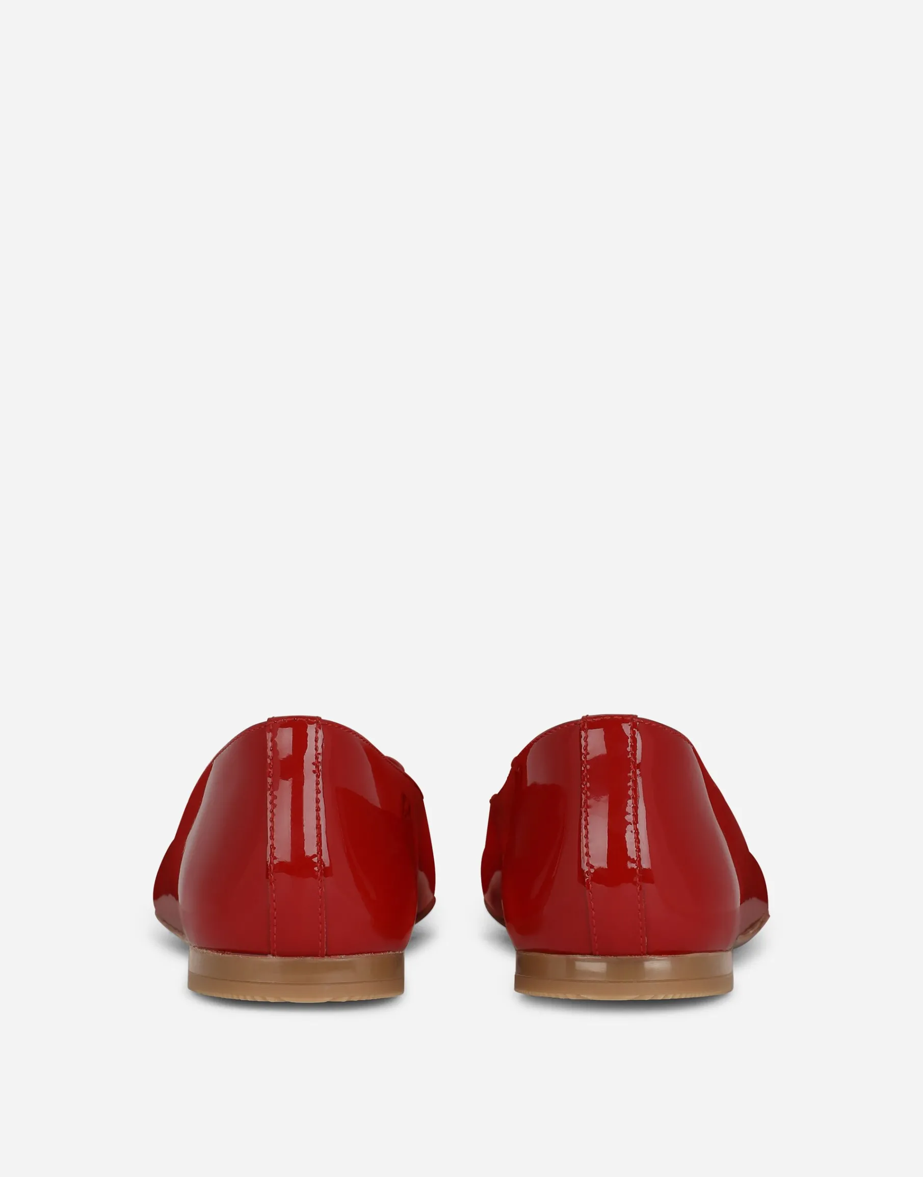 Patent leather ballet flats with metal DG logo