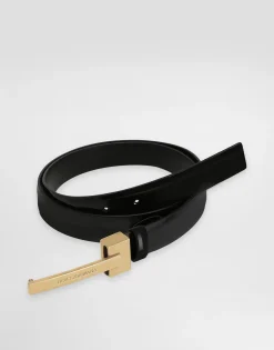 Patent leather belt