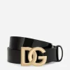 Patent leather belt with DG logo