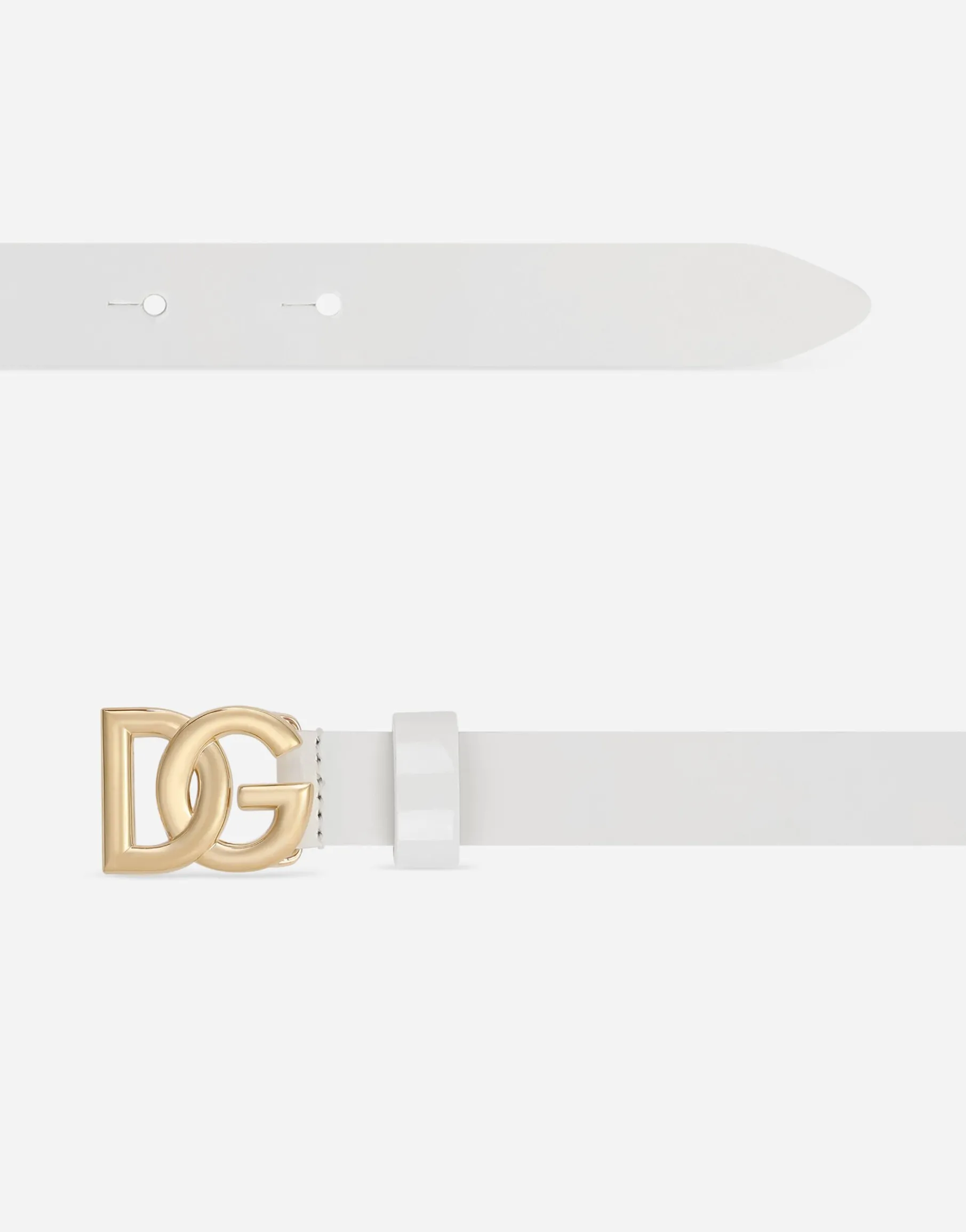 Patent leather belt with DG logo