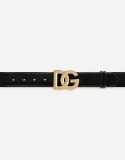 Patent leather belt with DG logo