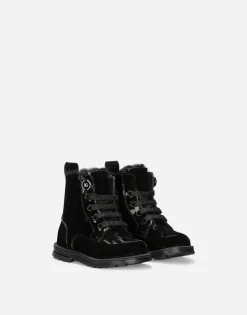 Patent leather combat boots