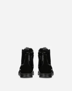 Patent leather combat boots