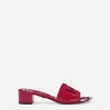 Patent leather DG mules with cut-out