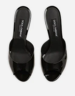 Patent leather mules