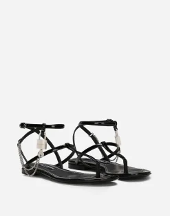 Patent leather sandals
