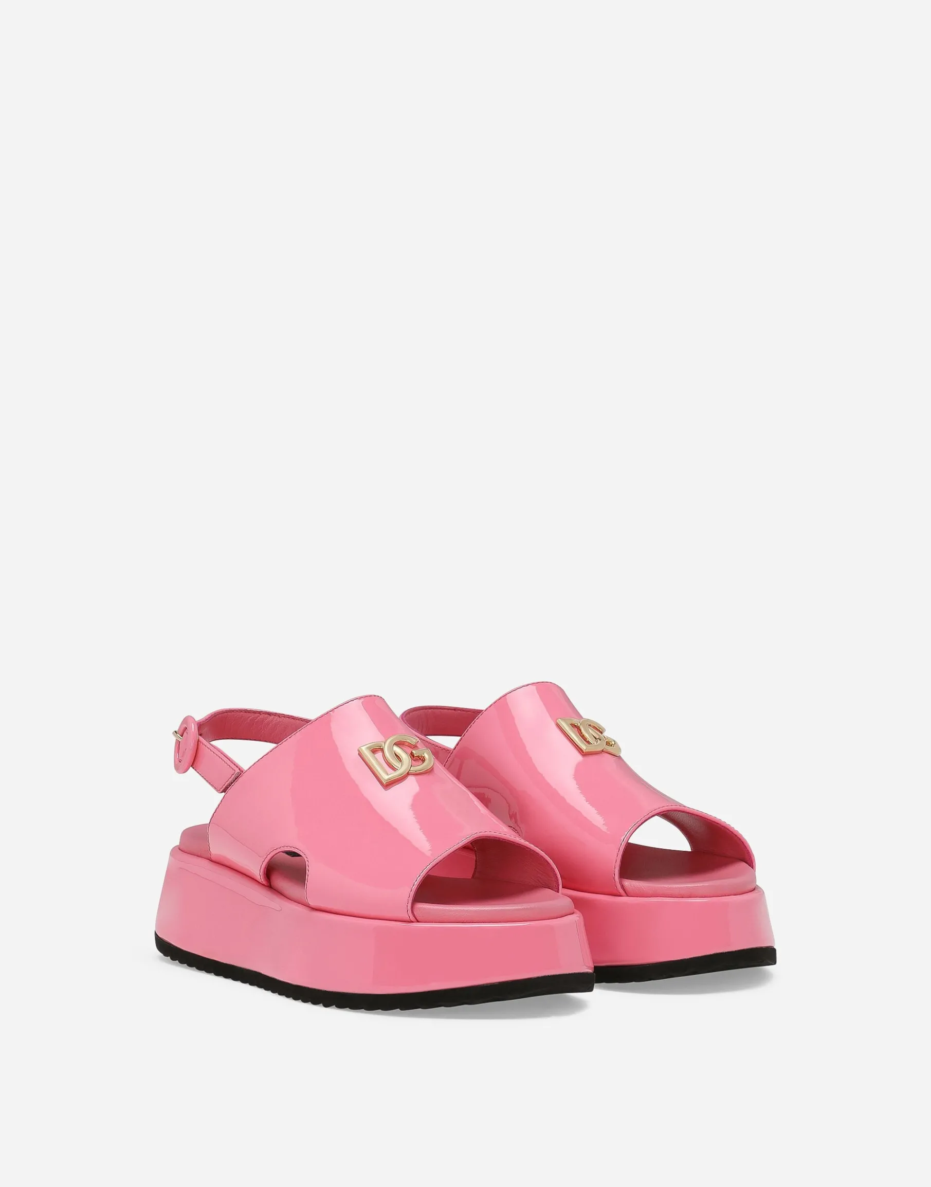 Patent leather sandals