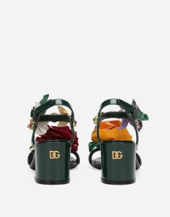 Patent leather sandals