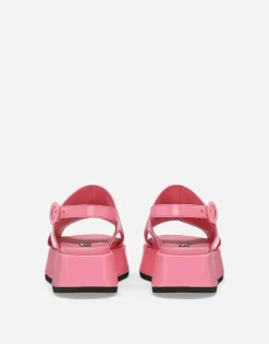 Patent leather sandals